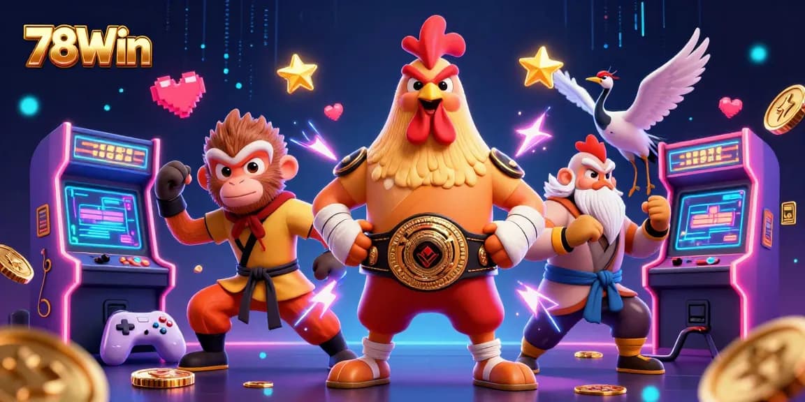 Engage with 78Win in a vibrant casino universe of games featuring lively characters and dynamic elements.