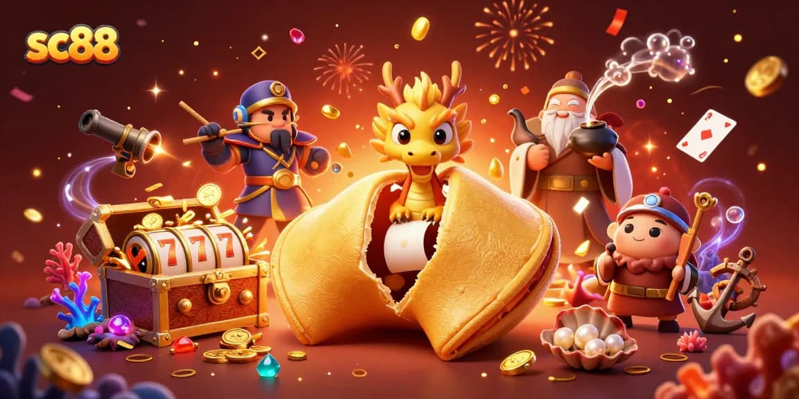 Win big with sc88 in this vibrant 3D casino illustration featuring gambling elements and adventure.