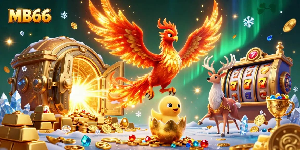 Experience the thrill of MB66's vibrant casino scene with dazzling phoenix and rich game elements.