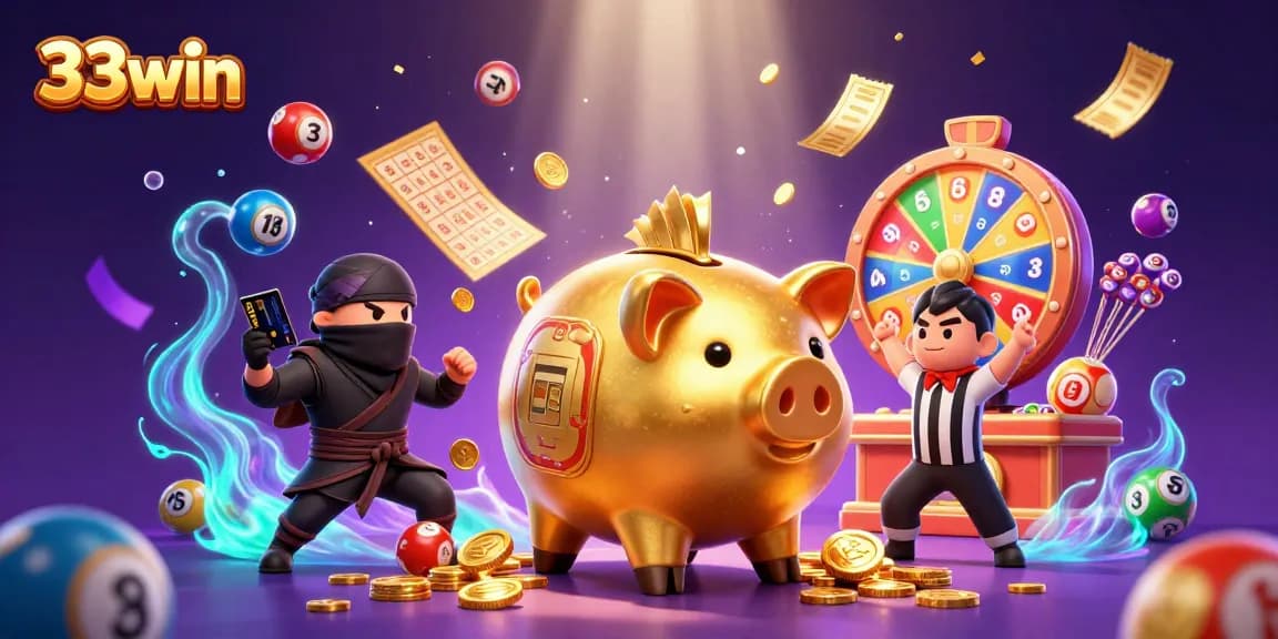 33win immersive gaming experience featuring exciting characters and dynamic visuals in a vibrant casino scene.