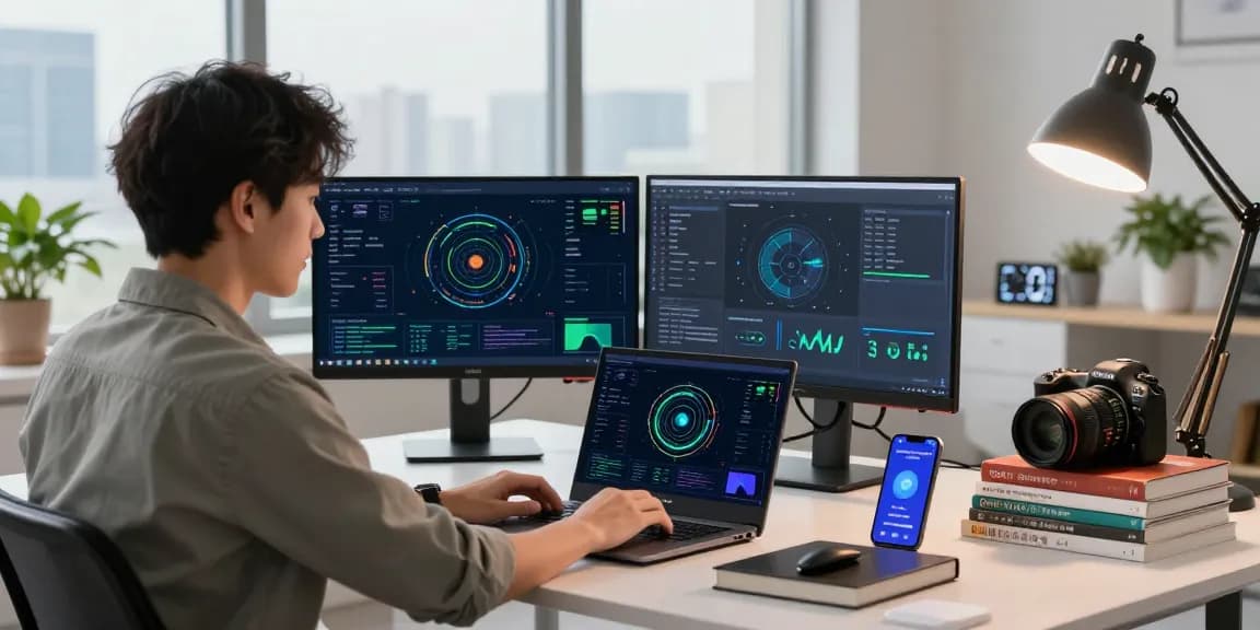 快连 network acceleration solutions in a modern tech workspace showcasing speed and efficiency.