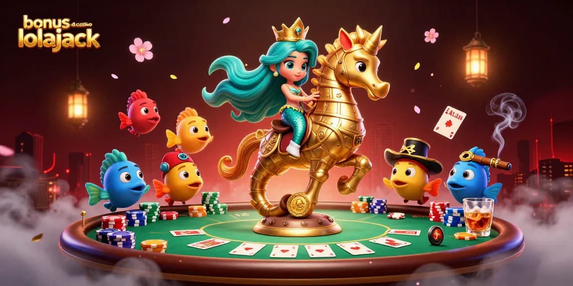 Engage with the bonus de casino lolajack featuring a mermaid princess and vibrant poker scene!
