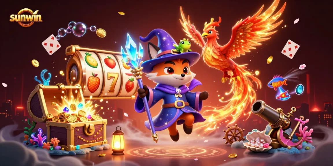 Engage with sunwin's vibrant casino adventure featuring mystical characters amidst thrilling slot reels.