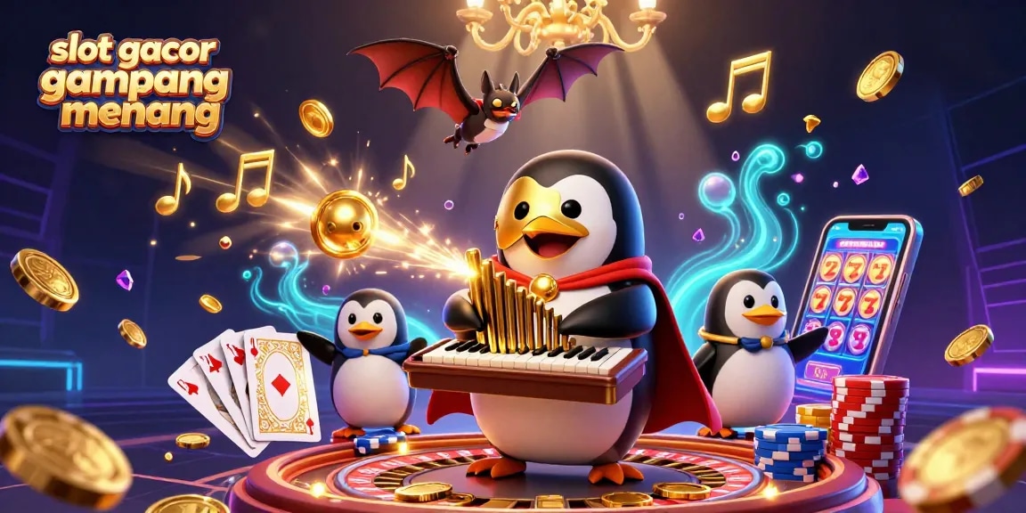 Experience slot gacor gampang menang with vibrant casino elements in an ultra-detailed 3D scene.