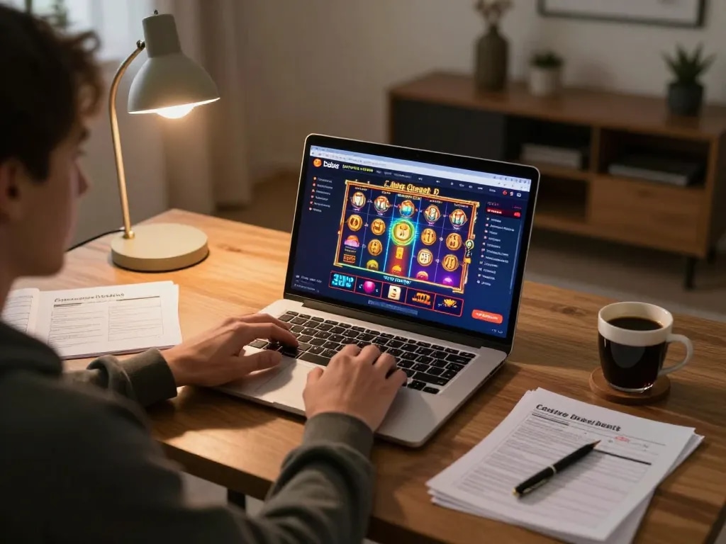 Dabet user enjoying an engaging online slot game experience from home