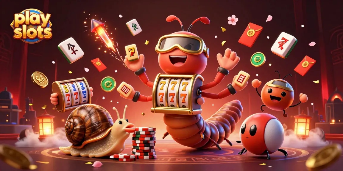 Play slots in an exciting 3D casino scene featuring animated characters and vibrant game symbols.