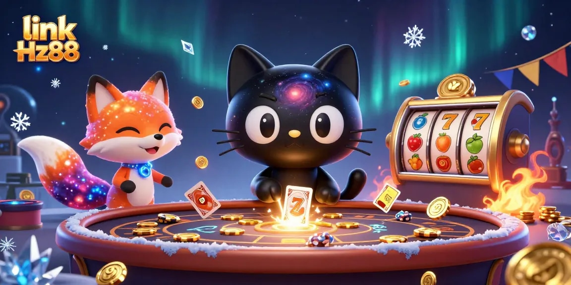Experience exciting games at link Hz88 with a vibrant 3D casino illustration showcasing thrilling gambling elements.