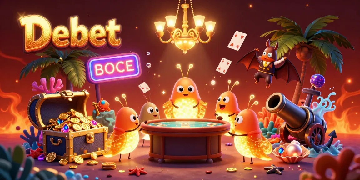 Engage with Debet's vibrant casino scene featuring glowworms and a bat dealer, enriching the gaming experience.