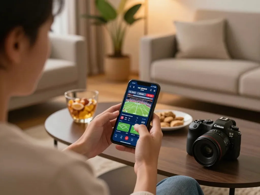 bom88 sports betting excitement captured as player engages with live odds on smartphone.