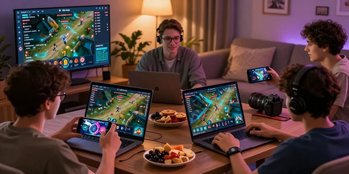 Engaged players in an exciting rikvip gaming session with vibrant visuals.