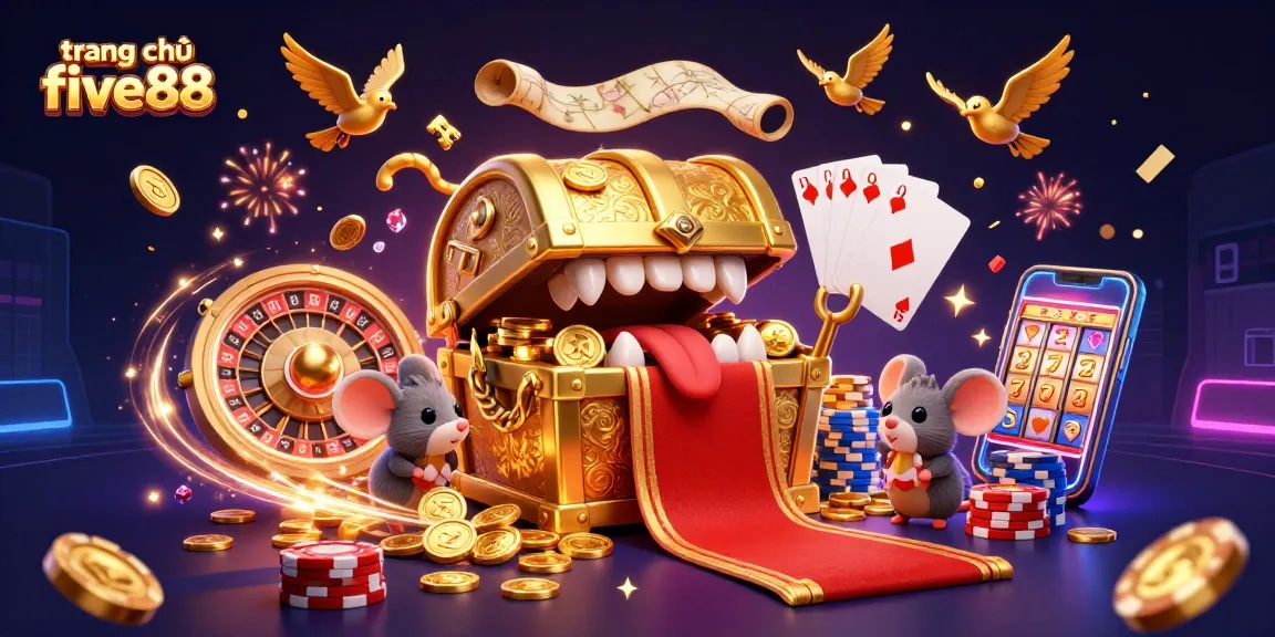 Win exciting rewards at trang chủ five88 with fun 3D treasure-themed casino games