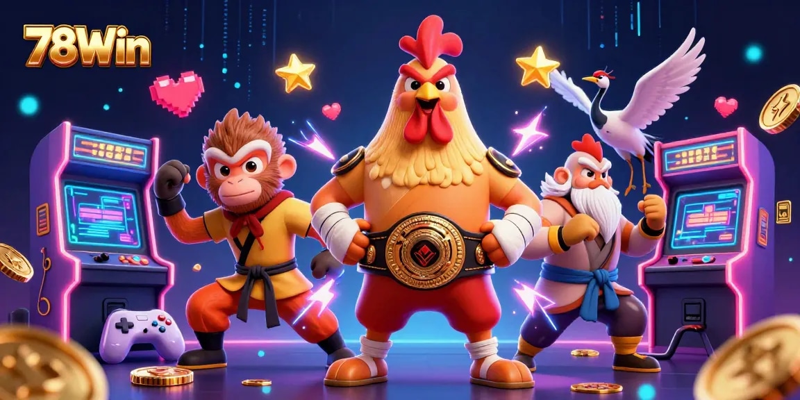 Engage with 78Win in a vibrant casino universe of games featuring lively characters and dynamic elements.
