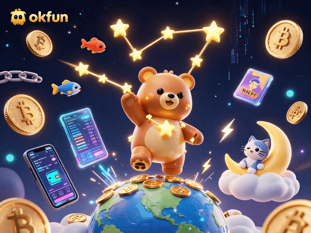 Engage in thrilling gameplay at okfun with vibrant 3D digital gambling elements and colorful characters.