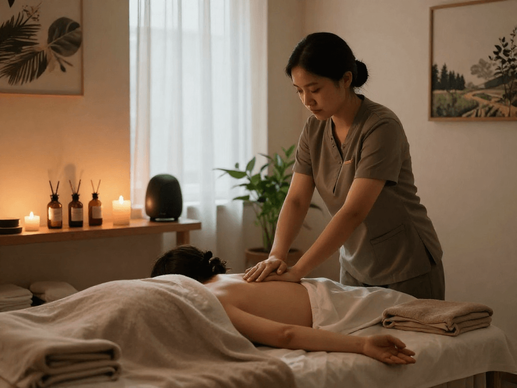 Experience 신림동출장안마 in a tranquil massage studio with soothing ambiance and skilled therapist.