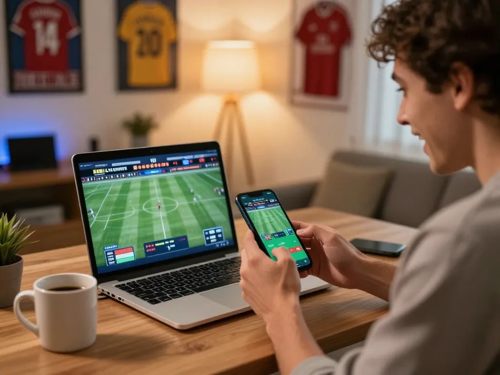 Excited player engages with mobile betting on uu 88, enjoying an immersive online sports experience.