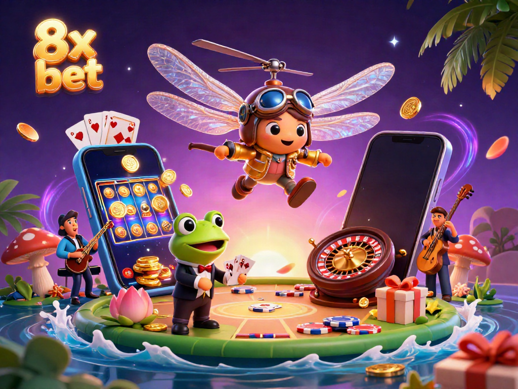 Experience dazzling wins with 8x bet at the vibrant lily pad casino with engaging characters.