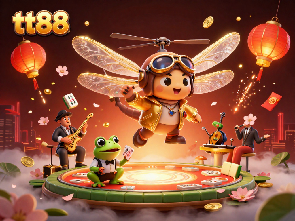 Experience the excitement of tt88, with vibrant characters and casino elements in a rich 3D illustration.