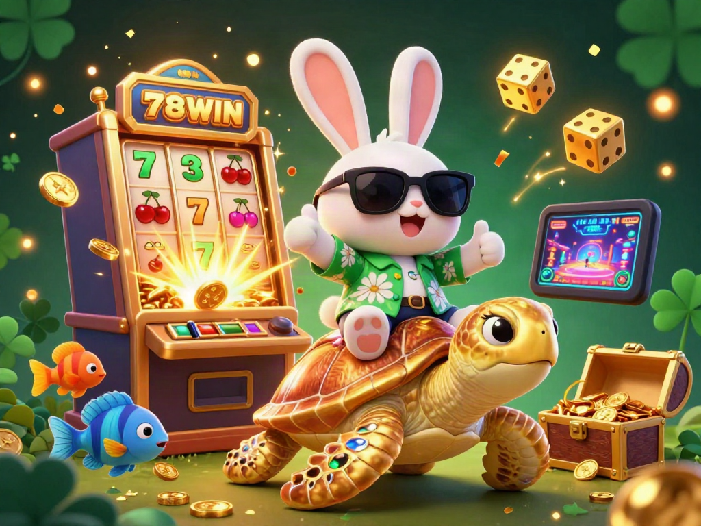 Experience the thrill of winning at 789WIN with dynamic gaming elements and colorful characters in this vibrant casino scene.