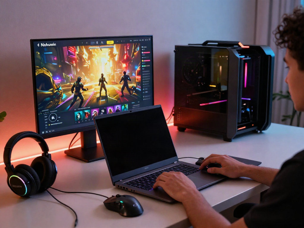 Explore the Nohuwin gaming interface, offering an engaging user experience at https://choinohu.vip/ through vibrant graphics and high-tech accessories.