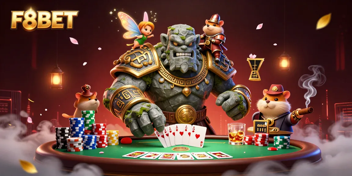 Experience F8BET's captivating world of 3D gaming with magical characters and dazzling poker elements.