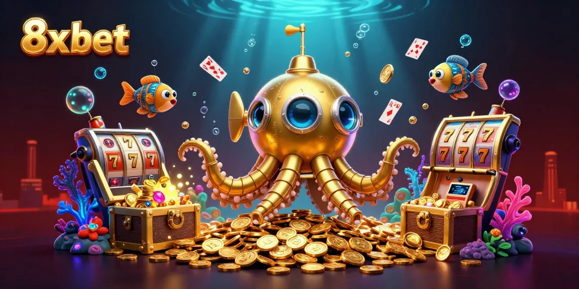 Experience exciting gaming with the 8x bet kraken submarine amidst vibrant casino elements.