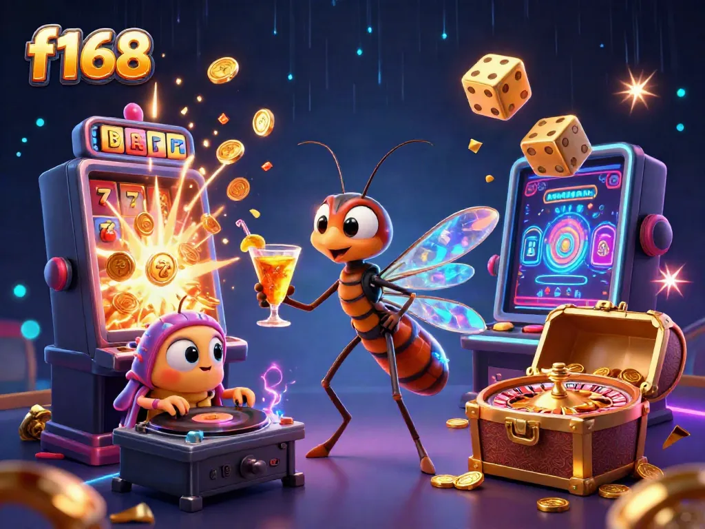 Experience the thrill of f168 with vibrant characters and dynamic gaming elements in this engaging illustration.