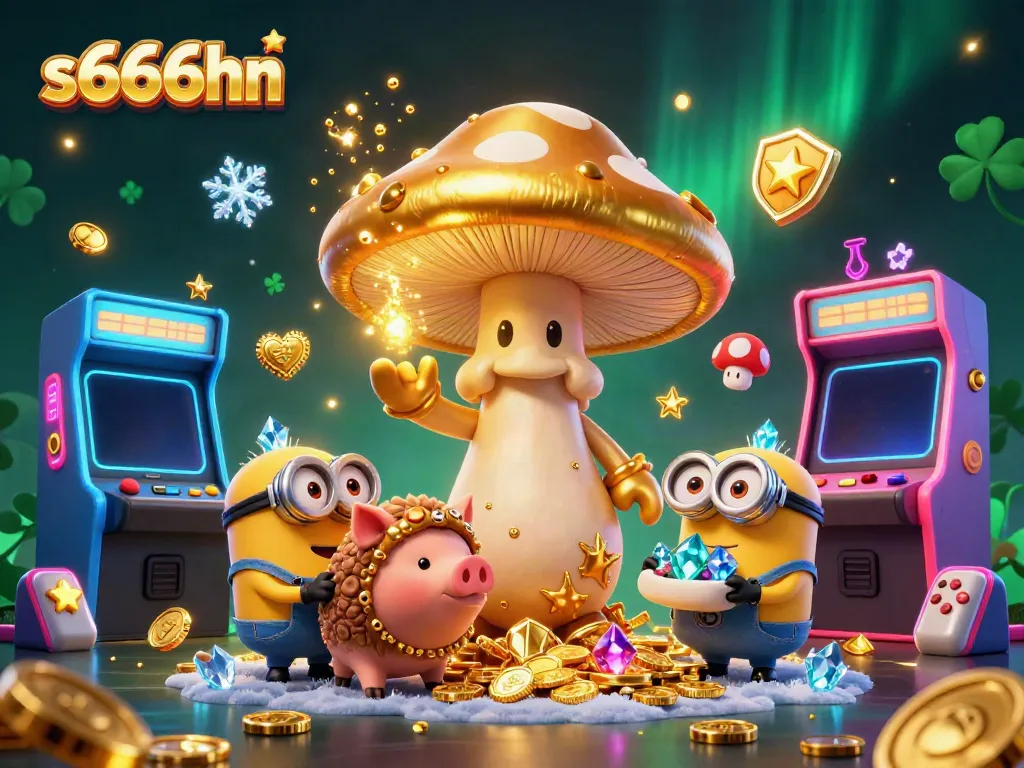 Experience thrilling gaming and jackpots with s666hn's magical 3D wizard illustration.