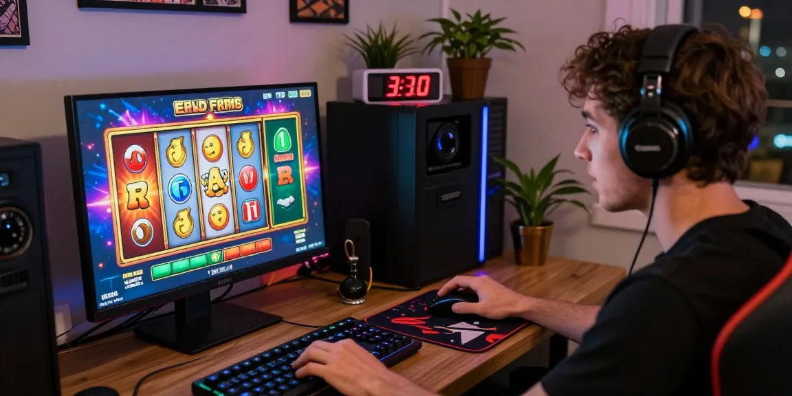 Permainan slot gacor online dengan pemain antusias di sudut gaming yang nyaman.