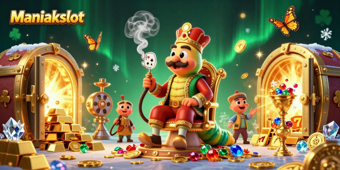 Win big with Maniakslot in this vibrant 3D casino world filled with treasures!